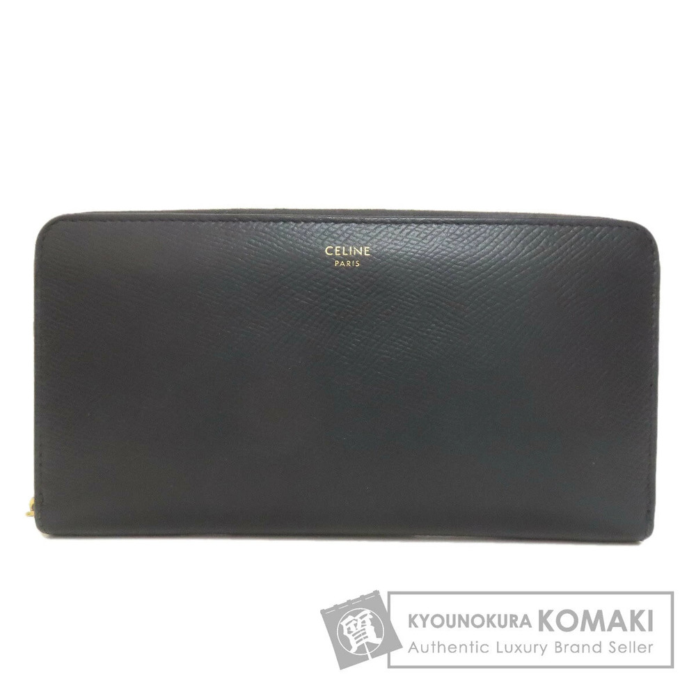 Celine Round Zip Long Wallet Leather